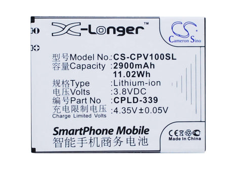 3.8V, Li-ion, 2900mAh, SmartPhone battery fits Coolpad, Cpld-339, V1, V1-c, 11.02Wh Mobile, SmartPhone Cameron Sino Technology Limited (Smartphone)