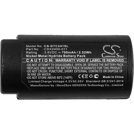 3.6V, Ni-MH, 700mAh, Thermal Camera battery fits Cordex, Cdx2400-011, Toughpix I, Toughpix Ii Trident, 2.52Wh Thermal Camera Cameron Sino Technology Limited