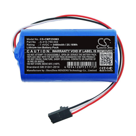 7.4V, Li-ion, 3400mAh, Medical battery fits Cosmed, A-410-750-002, Pony Fx Nta2531, 25.16Wh Medical Cameron Sino Technology Limited (Medical)