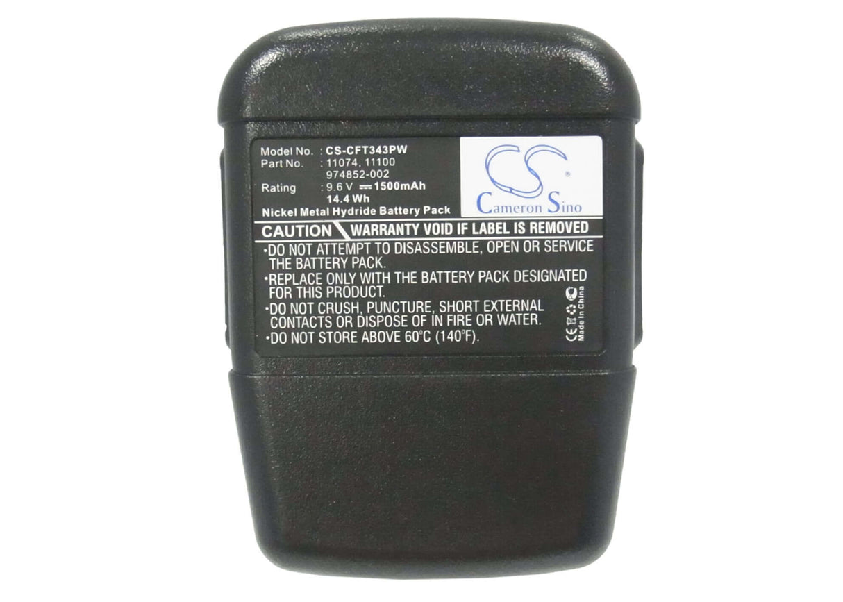 9.6V, Ni-MH, 1500mAh, Power Tools battery fits Craftsman, 11074, 11343, 315.22189, 14.4Wh Power Tools Cameron Sino Technology Limited (Power Tools)
