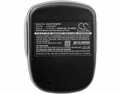 12.0V, Ni-MH, 2000mAh, Power Tools battery fits Craftsman, 130279001, 11538, 315.11538, 24Wh Power Tools Cameron Sino Technology Limited (Power Tools)