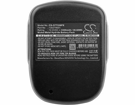 12.0V, Ni-MH, 3300mAh, Power Tools battery fits Craftsman, 130279001, 11538, 315.11538, 39.6Wh Power Tools Cameron Sino Technology Limited (Power Tools)