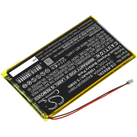 3.7V, Li-Polymer, 1500mAh, Media Player battery fits Creative, Ba20603r79901, Dap-hd0014, Labs Nomad Jukebox Zentouch, 5.55Wh Media Player Cameron Sino Technology Limited