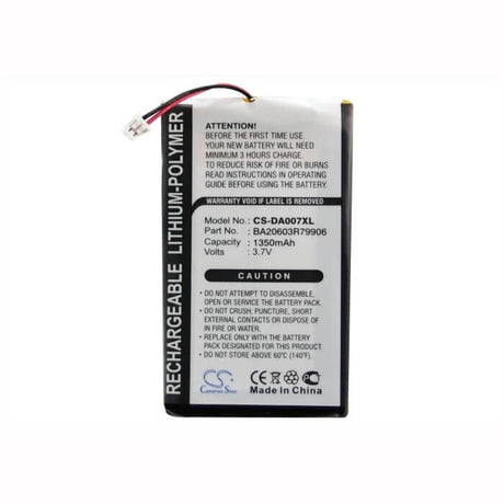3.7V, Li-Polymer, 1350mAh, Media Player battery fits Creative, Ba20603r79906, Zen Neeon, Zen Neeon 2, 5Wh Media Player Cameron Sino Technology Limited