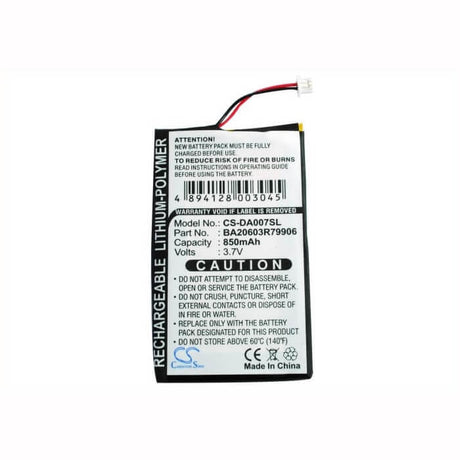 3.7V, Li-Polymer, 850mAh, Media Player battery fits Creative, Ba20603r79906, Zen Neeon, Zen Neeon 2, 3.15Wh Media Player Cameron Sino Technology Limited