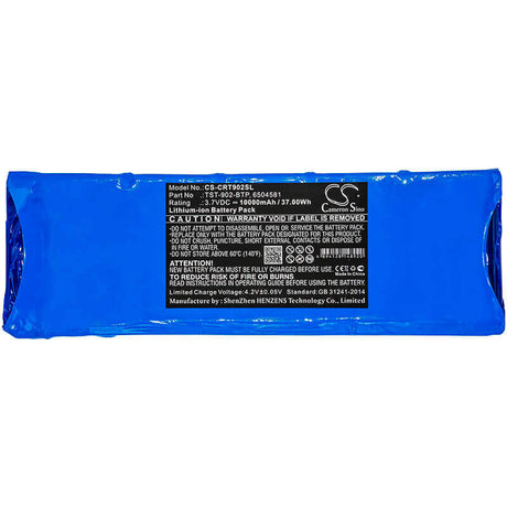 3.7V, Li-ion, 10000mAh, Remote Control battery fits Crestron, Tst-902, 37Wh Remote Control Cameron Sino Technology Limited