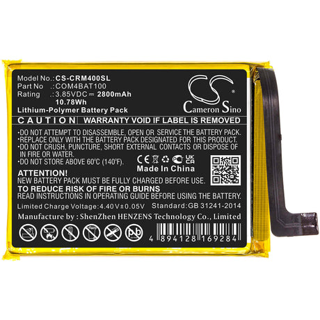 3.85V, Li-Polymer, 2800mAh, SmartPhone battery fits Crosscall, Com4bat100, Core M4, Core M4 Go, 10.78Wh Mobile, SmartPhone Cameron Sino Technology Limited (Smartphone)