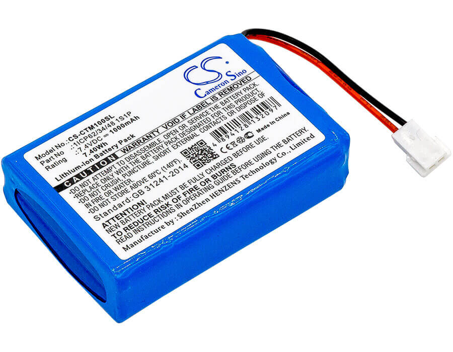 7.4V, Li-ion, 1000mAh, Payment Terminal battery fits Ctms, 1icp62/34/48 1s1p, Eurodetector, 7.40Wh Payment Terminal Cameron Sino Technology Limited