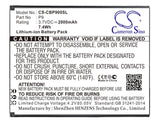 3.7V, Li-ion, 2000mAh, SmartPhone battery fits Cubot, P9, P9, 7.4Wh Mobile, SmartPhone Cameron Sino Technology Limited (Smartphone)