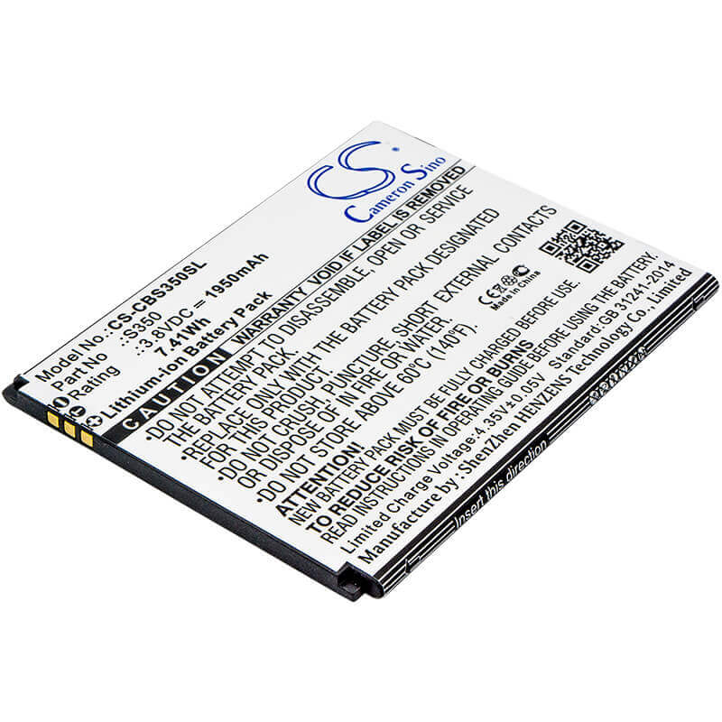 3.8V, Li-ion, 1950mAh, SmartPhone battery fits Cubot, S350, S350, 7.41Wh Mobile, SmartPhone Cameron Sino Technology Limited (Smartphone)