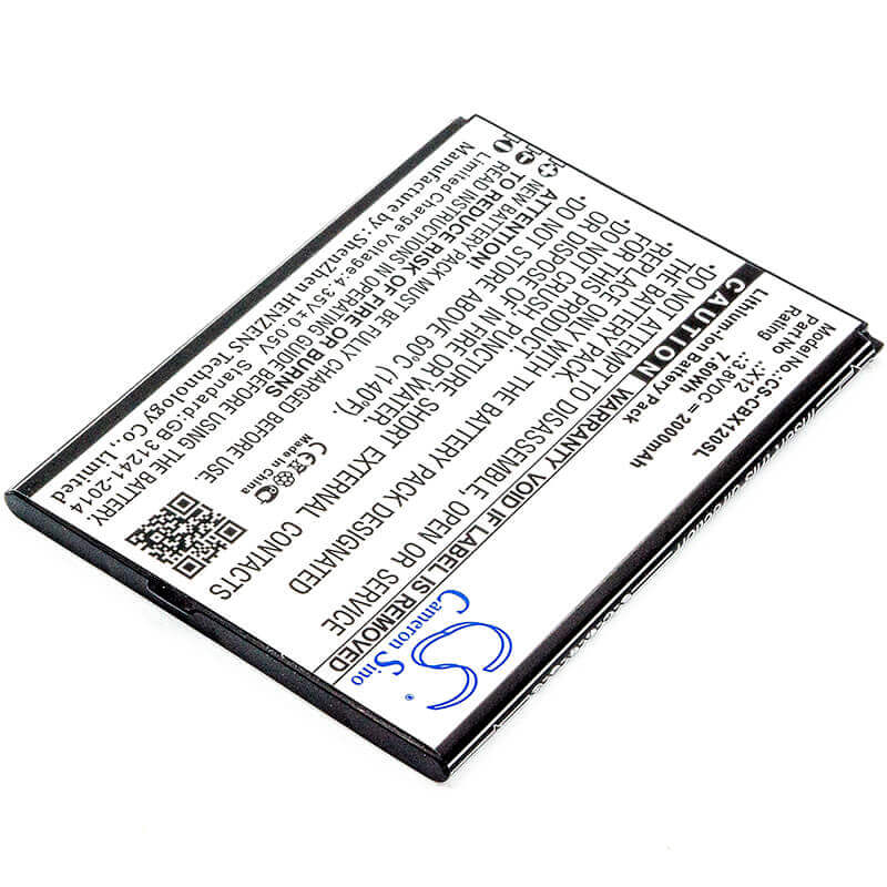 Battery For Cubot, X12 3.8v, 2000mah - 7.60wh Batteries for Electronics Cameron Sino Technology Limited (Suspended)   
