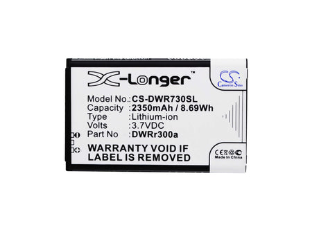3.7V, Li-ion, 2350mAh, Hotspot battery fits D-link, 6bt-r300a-291, Dwr-720, Dwr-720 B1, 8.70Wh Hotspot Cameron Sino Technology Limited