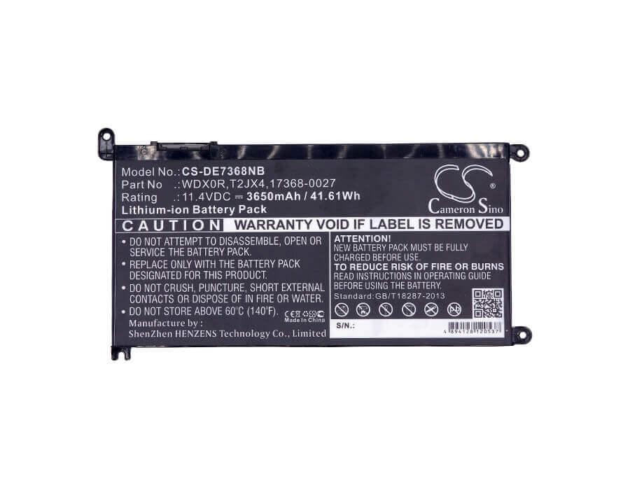 Battery For Dell Ins 13mf Pro-d1708ts, Ins 13mf Pro-d1508ts 11.4v, 3650mah - 41.61wh Notebook, Laptop Cameron Sino Technology Limited