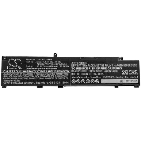 Battery For Dell, G3 15 3500 3500-0849, G3 15 3500 3500-0931, G3 15 3500 Gn3500edfrs 15.2v, 4150mah - 63.08wh Notebook, Laptop Cameron Sino Technology Limited   