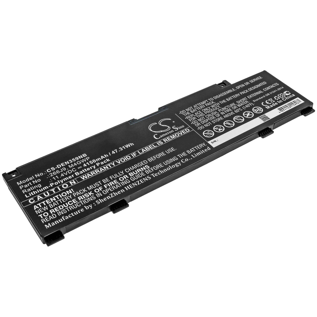 Battery For Dell, G3 15 3590, G3 3590, G3 3590-r1545bl 11.4v, 4150mah - 47.31wh Notebook, Laptop Cameron Sino Technology Limited   
