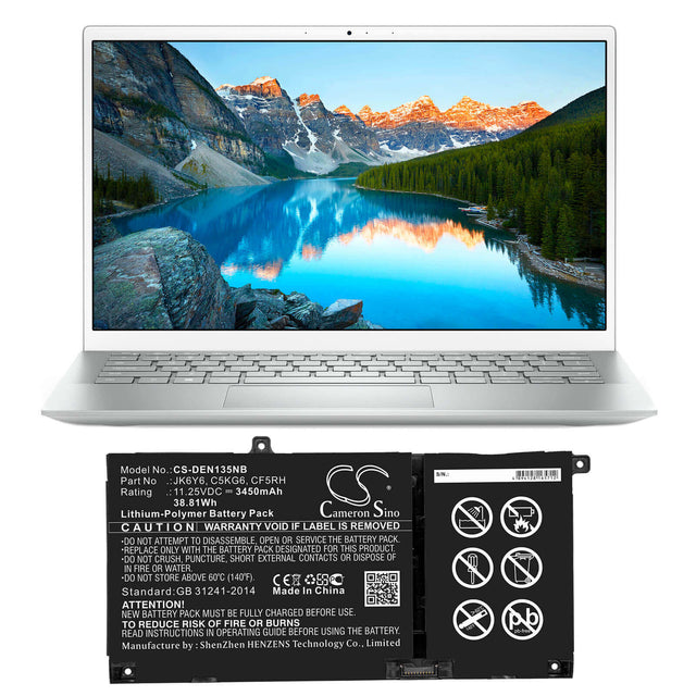 Battery For Dell, Inspiron 13 5301, Inspiron 14 5406 2-in-1, Latitude 15 3510 11.25v, 3450mah - 38.81wh Notebook, Laptop Cameron Sino Technology Limited   