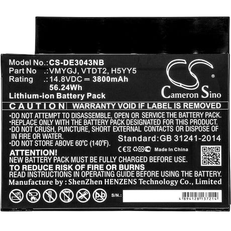 Battery For Dell, Inspiron 3043, Inspiron Aio 20-3043, Inspiron I3052 4621 14.8v, 3800mah - 56.24wh Notebook, Laptop Cameron Sino Technology Limited (Suspended)