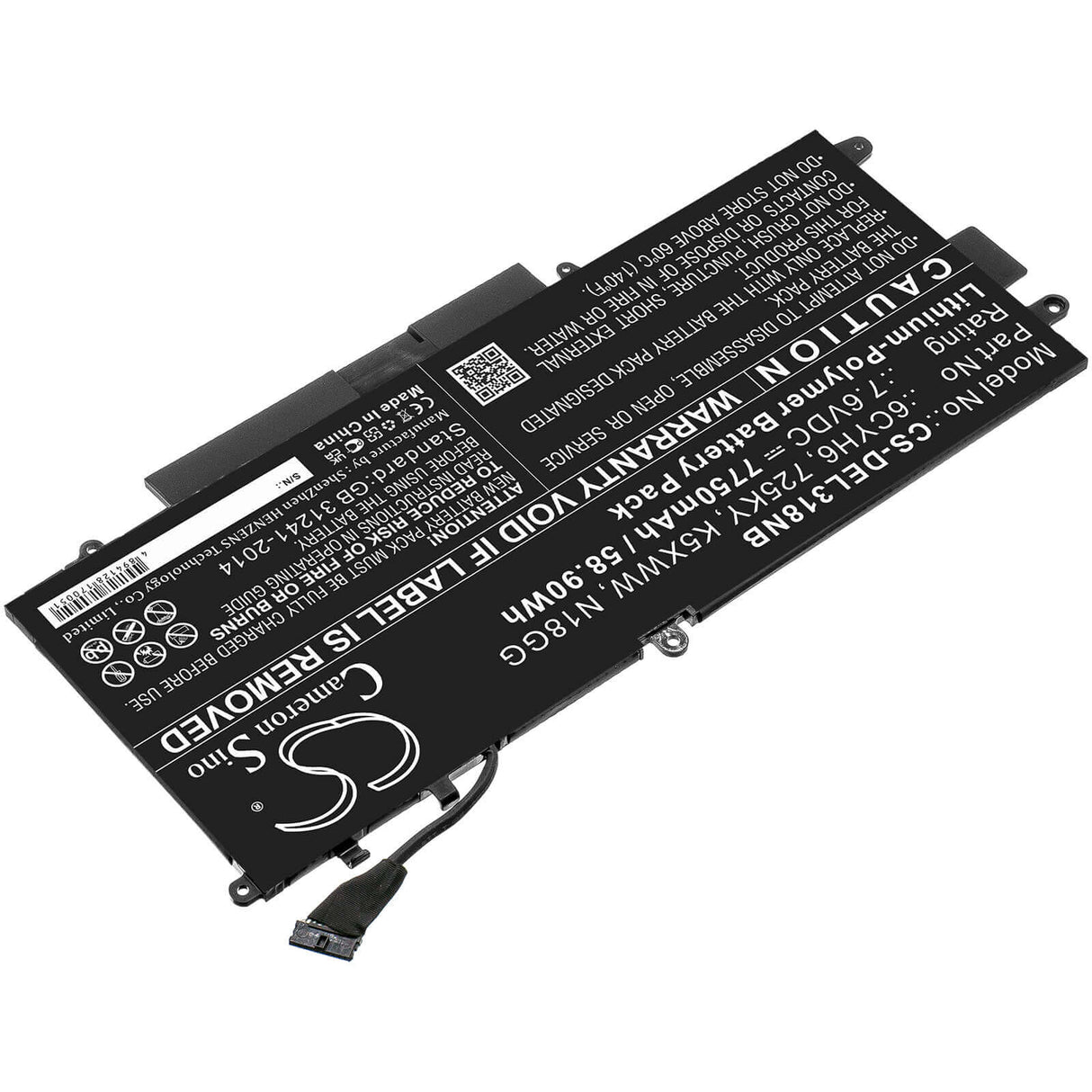Battery For Dell, Latitude 12 5289, Latitude 5289, Latitude E5289 7.6v, 7750mah - 58.90wh Notebook, Laptop Cameron Sino Technology Limited   