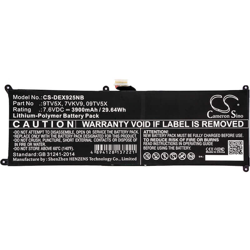 Battery For Dell, Latitude 12 7275, Latitude 12 E7275, Xps 12 7.6v, 3900mah - 29.64wh Notebook, Laptop Cameron Sino Technology Limited   
