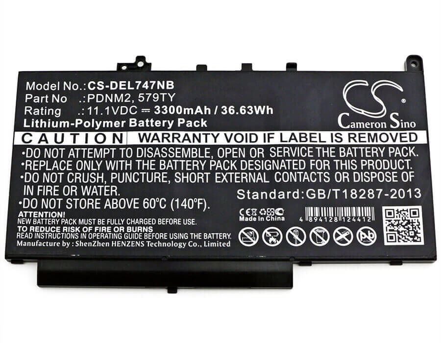 Notebook Battery For Dell, Latitude 12 E7270, Latitude 12 E7470, Latitude E7270 11.1v, 3300mah - 36.63wh Notebook, Laptop Cameron Sino Technology Limited