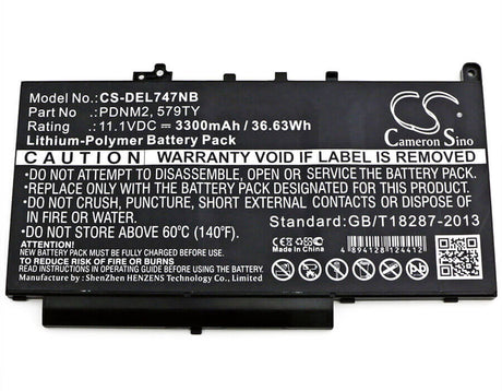 Notebook Battery For Dell, Latitude 12 E7270, Latitude 12 E7470, Latitude E7270 11.1v, 3300mah - 36.63wh Notebook, Laptop Cameron Sino Technology Limited