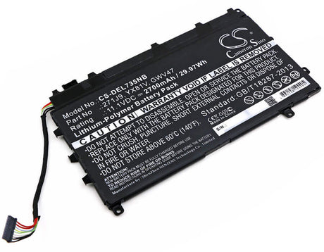 Battery For Dell, Latitude 13 7000, Latitude 7350 11.1v, 2700mah - 29.97wh Notebook, Laptop Cameron Sino Technology Limited   