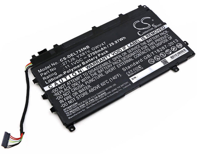 Battery For Dell, Latitude 13 7000, Latitude 7350 11.1v, 2700mah - 29.97wh Notebook, Laptop Cameron Sino Technology Limited   