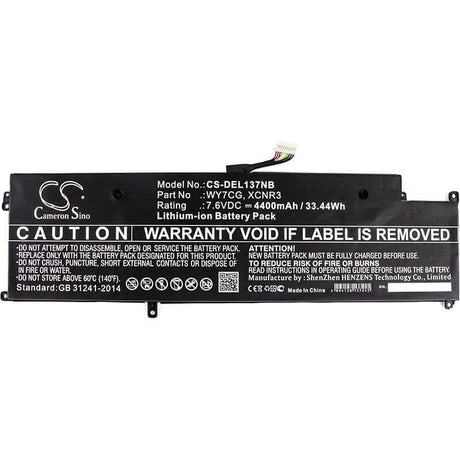 Battery For Dell, Latitude 13 7370,, 7.6v, 4400mah - 33.44wh Notebook, Laptop Cameron Sino Technology Limited