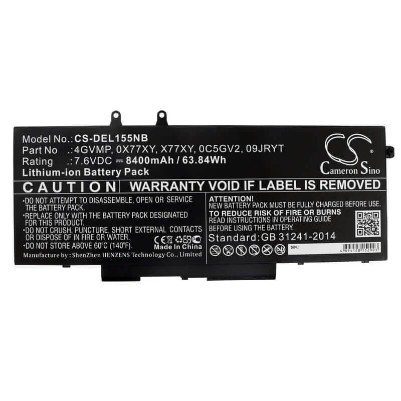 Notebook Battery For Dell, Latitude 14 5400, Latitude 14 5500, N001l5400-d1306cn 7.6v, 8400mah - 63.84wh Notebook, Laptop Cameron Sino Technology Limited