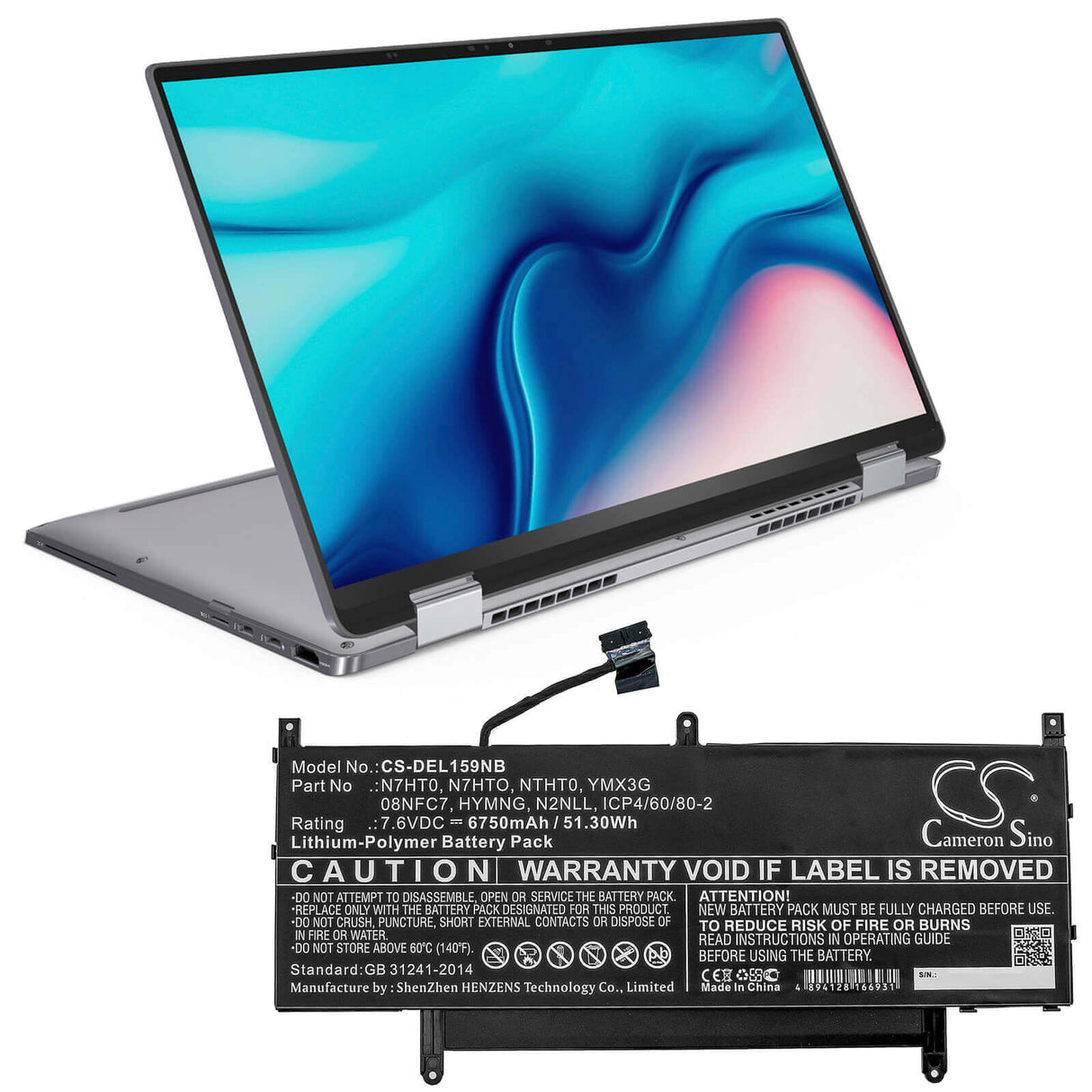 Battery For Dell, Latitude 15 9510 06df2, Latitude 15 9510 12ntw, Latitude 15 9510 16x54 7.6v, 6750mah - 51.30wh Notebook, Laptop Cameron Sino Technology Limited   