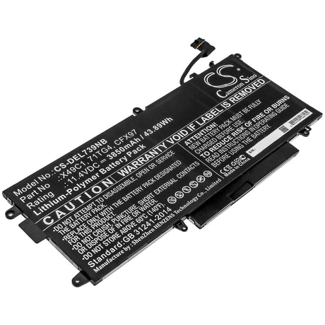 Battery For Dell, Latitude 5289 2-in-1, Latitude 7390 2-in-1 11.4v, 3850mah - 43.89wh Notebook, Laptop Cameron Sino Technology Limited   