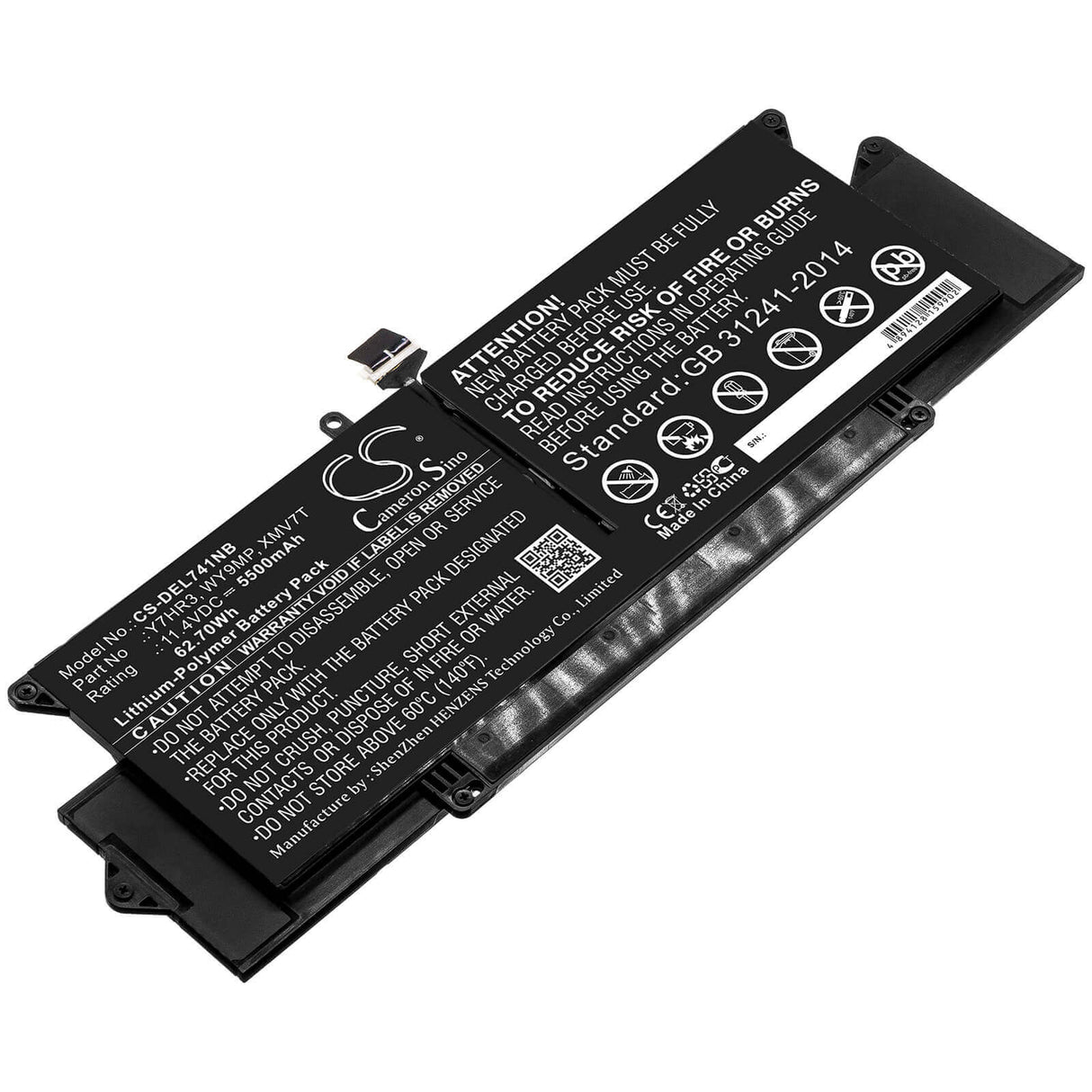 Battery For Dell, Latitude 7410 11.4v, 5500mah - 62.70wh Notebook, Laptop Cameron Sino Technology Limited   