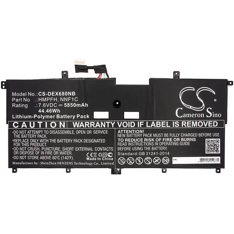 Battery For Dell, N003x9365-d1516fcn, N006x9365-d1726qcn, Xps 13 9365 7.6v, 5850mah - 44.46wh Notebook, Laptop Cameron Sino Technology Limited   