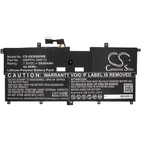 Battery For Dell, N003x9365-d1516fcn, N006x9365-d1726qcn, Xps 13 9365 7.6v, 5850mah - 44.46wh Notebook, Laptop Cameron Sino Technology Limited   