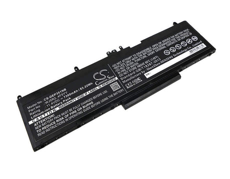 Battery For Dell, Precision 3510, Precision 3510 Workstation 11.4v, 7300mah - 83.22wh Notebook, Laptop Cameron Sino Technology Limited   