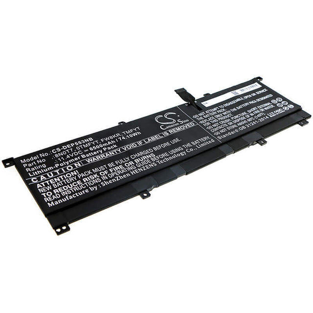 Battery For Dell, Precision 5530 2-in-1, Xps 15 2-in-1, Xps 15 9575 11.4v, 6500mah - 74.10wh Notebook, Laptop Cameron Sino Technology Limited   