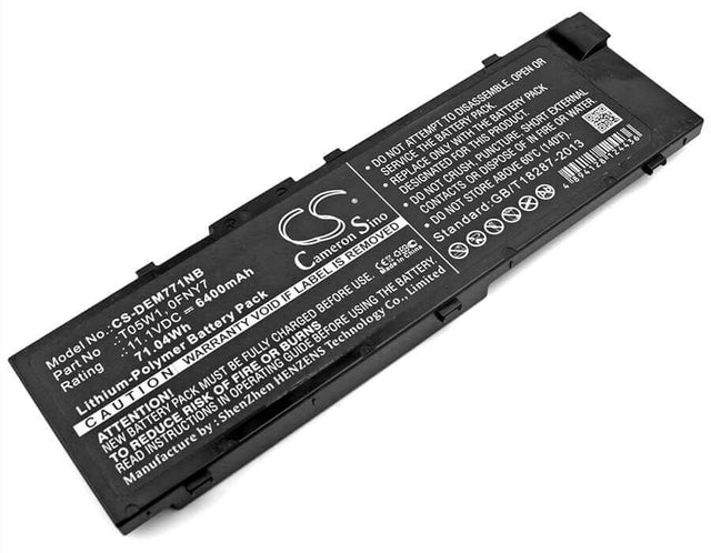Battery For Dell, Precision M7710 11.1v, 6400mah - 71.04wh Notebook, Laptop Cameron Sino Technology Limited   