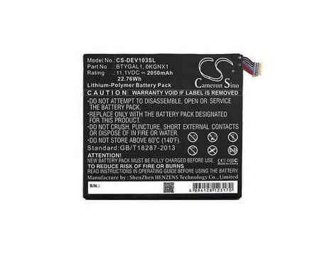 Battery For Dell, Streak 10 Pro, T03g 11.1v, 2050mah - 22.76wh Batteries for Electronics Cameron Sino Technology Limited (Suspended)   