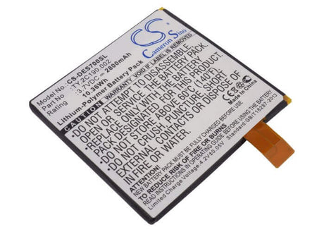 3.7V, Li-Polymer, 2800mAh, Tablet battery fits Dell, Ty.2c190.002, Looking Glass, Opus One, 10.36Wh Tablet Cameron Sino Technology Limited