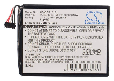 3.7V, Li-ion, 1500mAh, PDA battery fits E-mobile, 76100000018w, 101dl, D43, 5.55Wh PDA, Pocket PC Cameron Sino Technology Limited (Suspended)