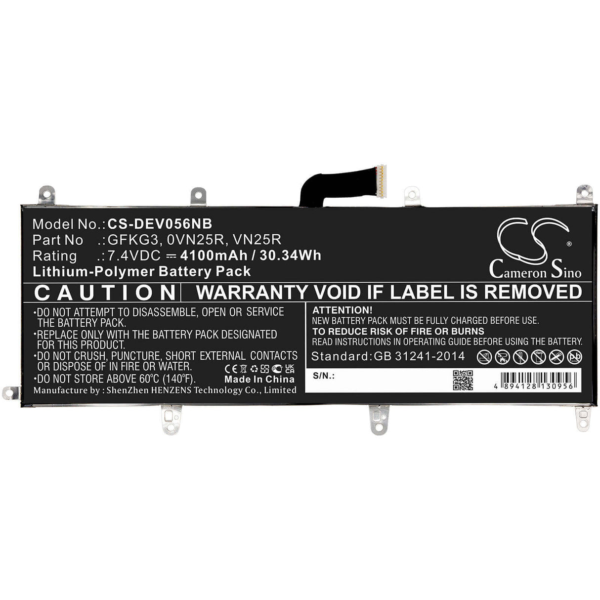 Battery For Dell, Venue 10 Pro, Venue 10 Pro 5056 7.4v, 4100mah - 30.34wh Notebook, Laptop Cameron Sino Technology Limited (Suspended)