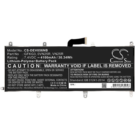 Battery For Dell, Venue 10 Pro, Venue 10 Pro 5056 7.4v, 4100mah - 30.34wh Notebook, Laptop Cameron Sino Technology Limited (Suspended)