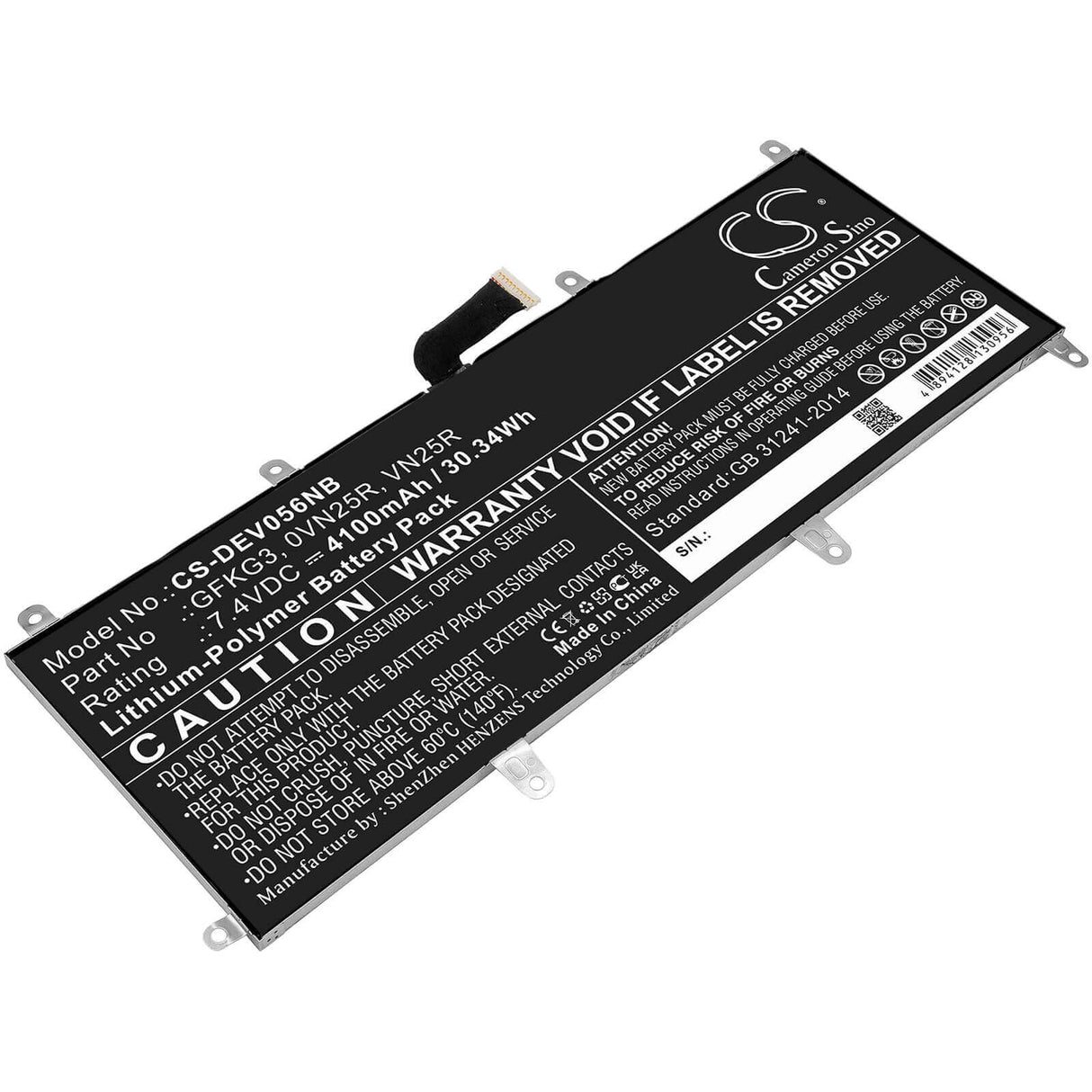 Battery For Dell, Venue 10 Pro, Venue 10 Pro 5056 7.4v, 4100mah - 30.34wh Notebook, Laptop Cameron Sino Technology Limited (Suspended)