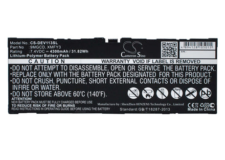 7.4V, Li-Polymer, 4300mAh, Tablet battery fits Dell, 0t8nh4, T06g, Venue 11 Pro 32, 31.82Wh Tablet Cameron Sino Technology Limited