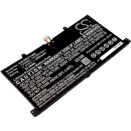 7.4V, Li-Polymer, 3200mAh, Tablet battery fits Dell, 7wmm7, Cfc6c, D1r74, 23.68Wh Tablet Cameron Sino Technology Limited