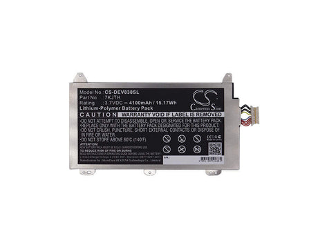 3.7V, Li-Polymer, 4100mAh, Tablet battery fits Dell, 7kjth, Venue 8 Pro (3845) Tablet, Venue 8 Pro 3845, 15.17Wh Tablet Cameron Sino Technology Limited