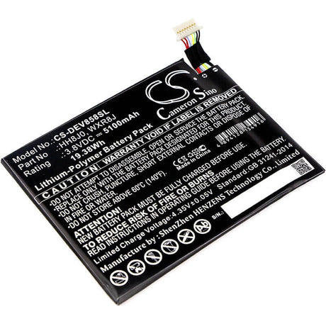3.8V, Li-Polymer, 5100mAh, Tablet battery fits Dell, 0hh8j0, Venue 8 Pro 5855, 19.38Wh Tablet Cameron Sino Technology Limited