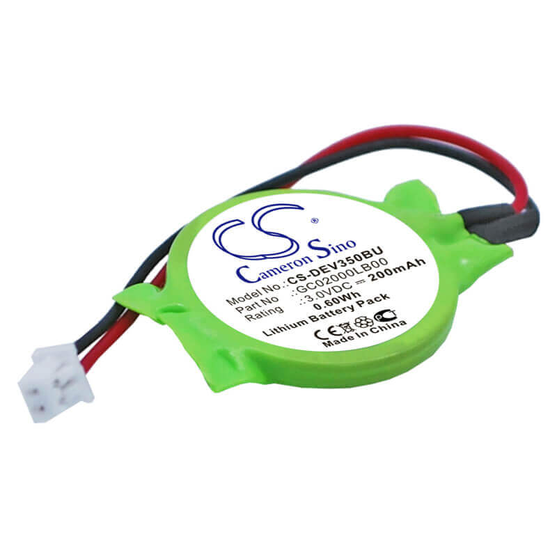 3.0V, Lithium, 200mAh, CMOS / BackUp battery fits Getac, Dell, Gc02000lb00, W130, 0.60Wh CMOS / BackUp Cameron Sino Technology Limited