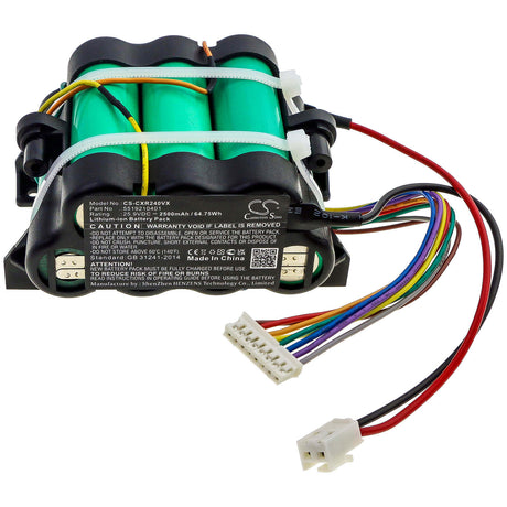 25.9V, Li-ion, 2500mAh, Vacuum battery fits Delonghi, Colombina Xlr24li, Colombina Xlr24li.bl, 64.75Wh Vacuum Cameron Sino Technology Limited