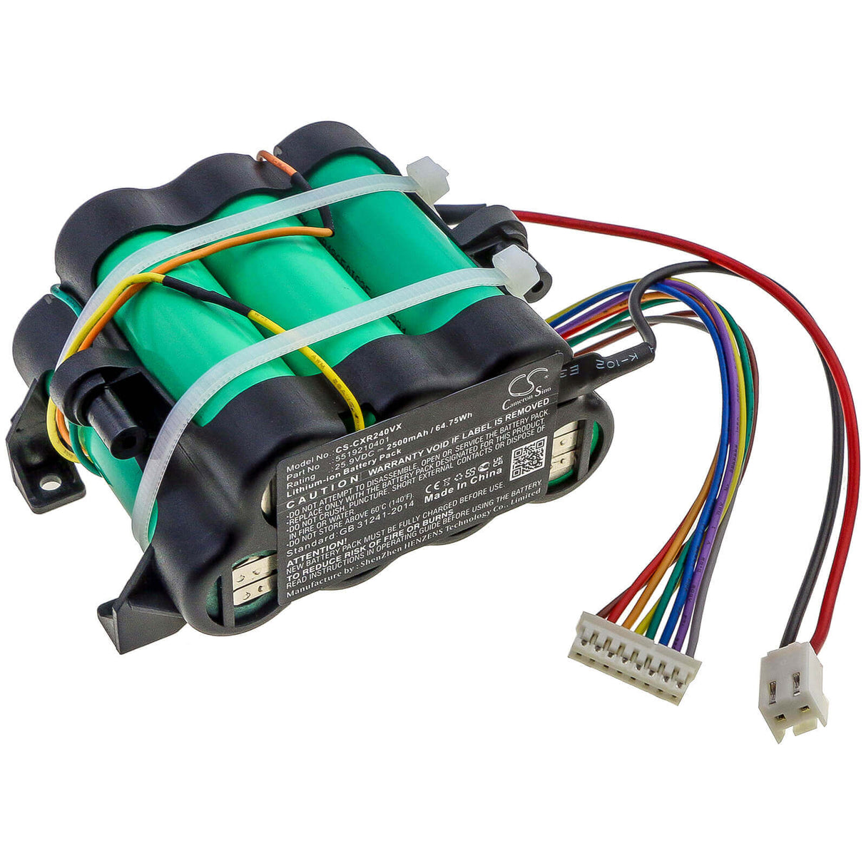 25.9V, Li-ion, 2500mAh, Vacuum battery fits Delonghi, Colombina Xlr24li, Colombina Xlr24li.bl, 64.75Wh Vacuum Cameron Sino Technology Limited